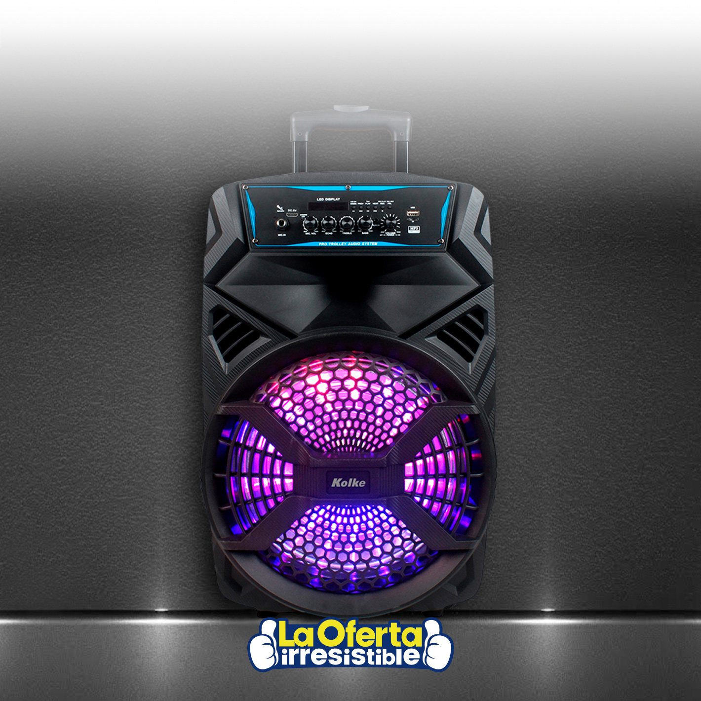 Parlante a Batería KOLKE Neptune 12 220W RMS Luces LED Bluetooth