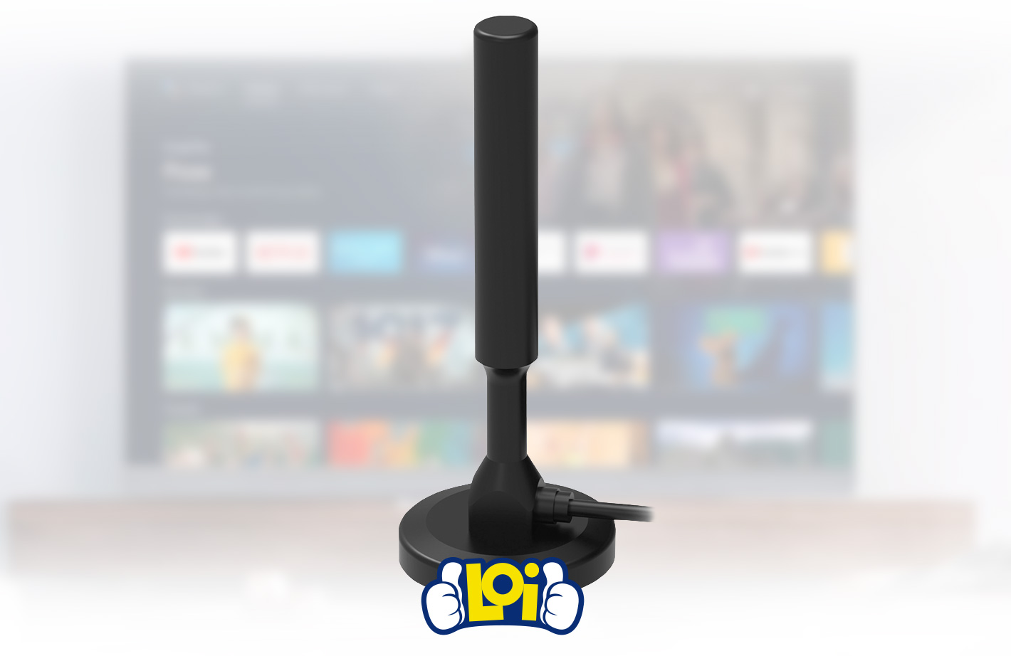 Antena GOLDTECH de Interior para TV Digital ISDB-T Magnética con Cable de  2m, oferta LOi.