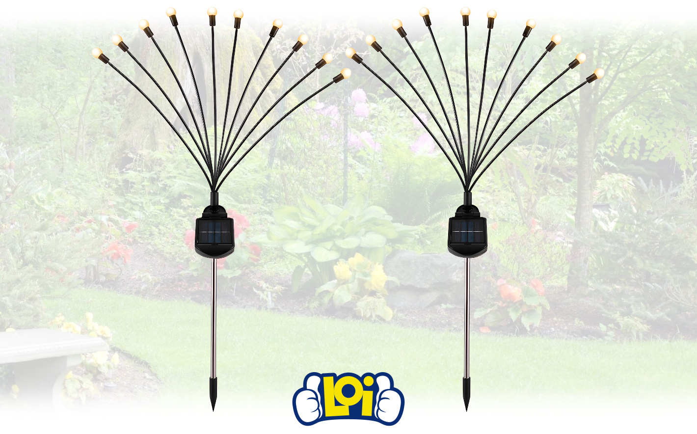 NEOVSUNY 4 Piezas Solares 10 LED Exterior Jardin,Luciernagas Solares,Lámparas Solares Para Exteriores,IP65 Impermeables,Lámparas Solares Luciérnagas Para Jardín,Luces Solares De Jardín 7 Colores