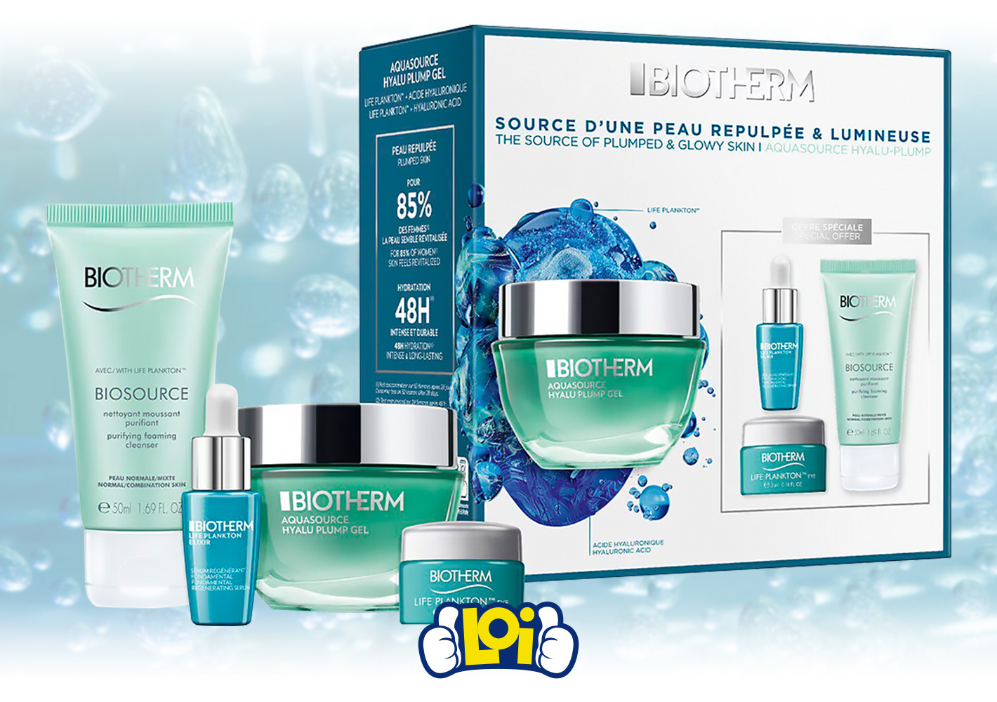 Cofre Biotherm Aquasource Plump Gel 50ml + Biosource Limpieza Facial ...