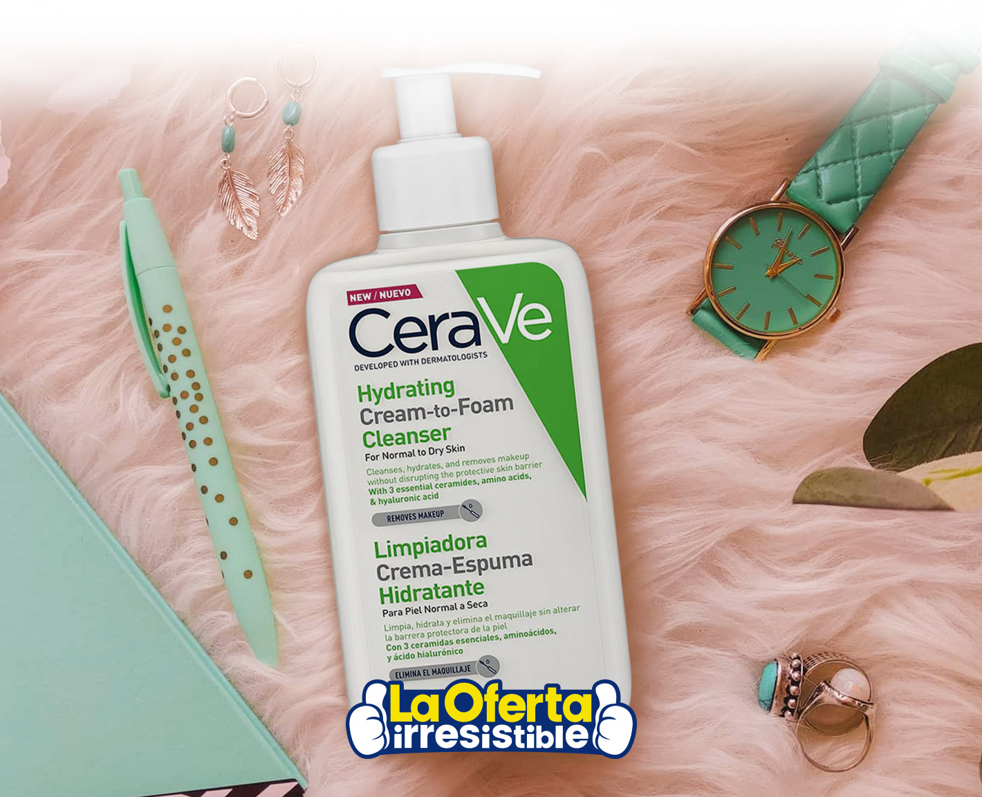CeraVe limpiador facial espumante, suave lavado diario para piel grasa,  adecuado para pieles sensibles, sin fragancia, producto verificado por  CeraVe, 473 ml : : Belleza