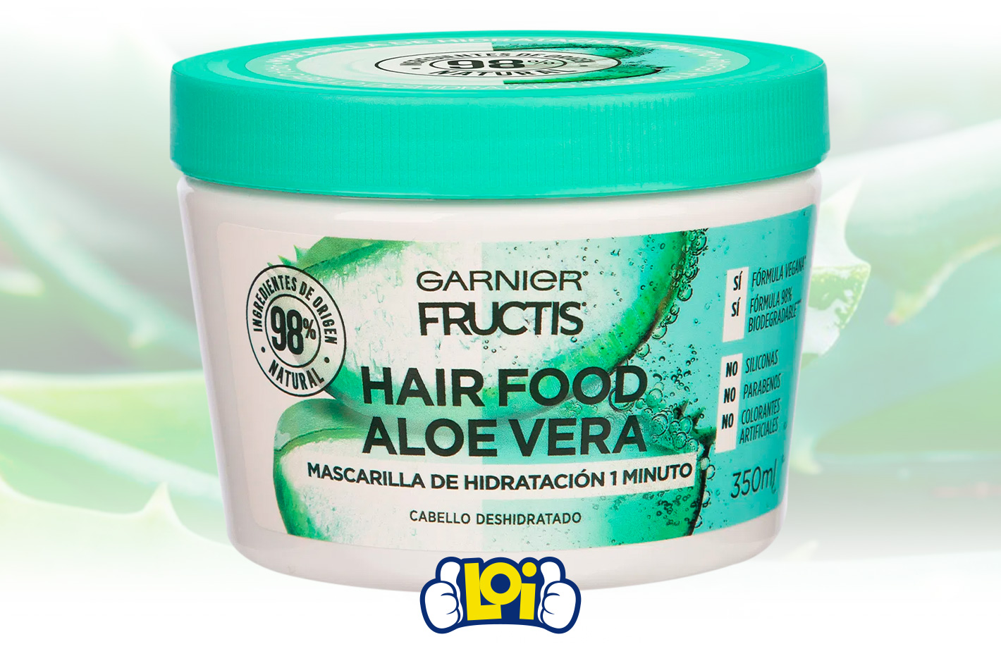 Mascarilla Garnier Food Aloe Vera Para Pelo Deshidratado 350ml, oferta LOi.