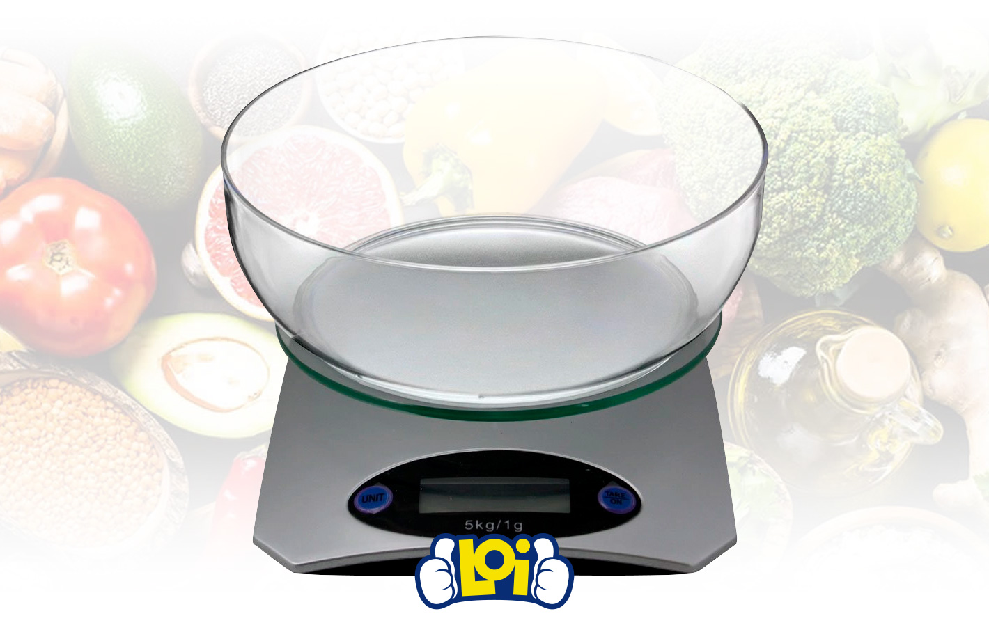 Balanza Digital de Cocina PUNKTAL Rango de Peso 1g a 5Kg Bowl Incluido  Display Digital, oferta LOi.