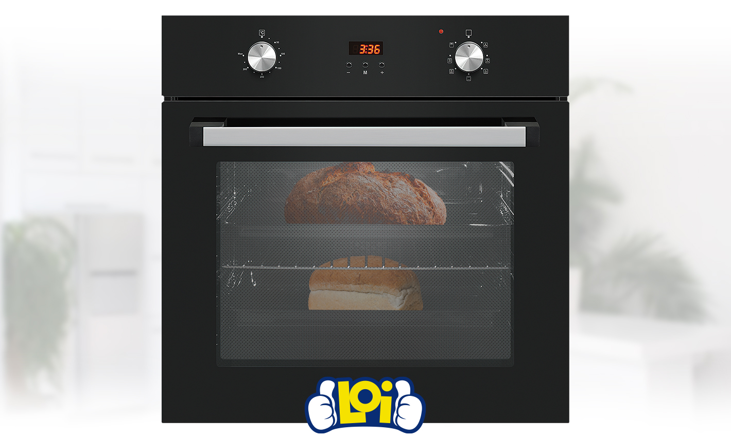 Horno de Empotrar ENXUTA Eléctrico Digital Frente Negro Capacidad 70L con  Grill y Convección, oferta LOi.