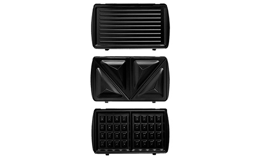 Sandwichera 3 en 1 ALLIED 750W 3 Placas Intercambiables con Wafflera y  Grill, oferta LOi.