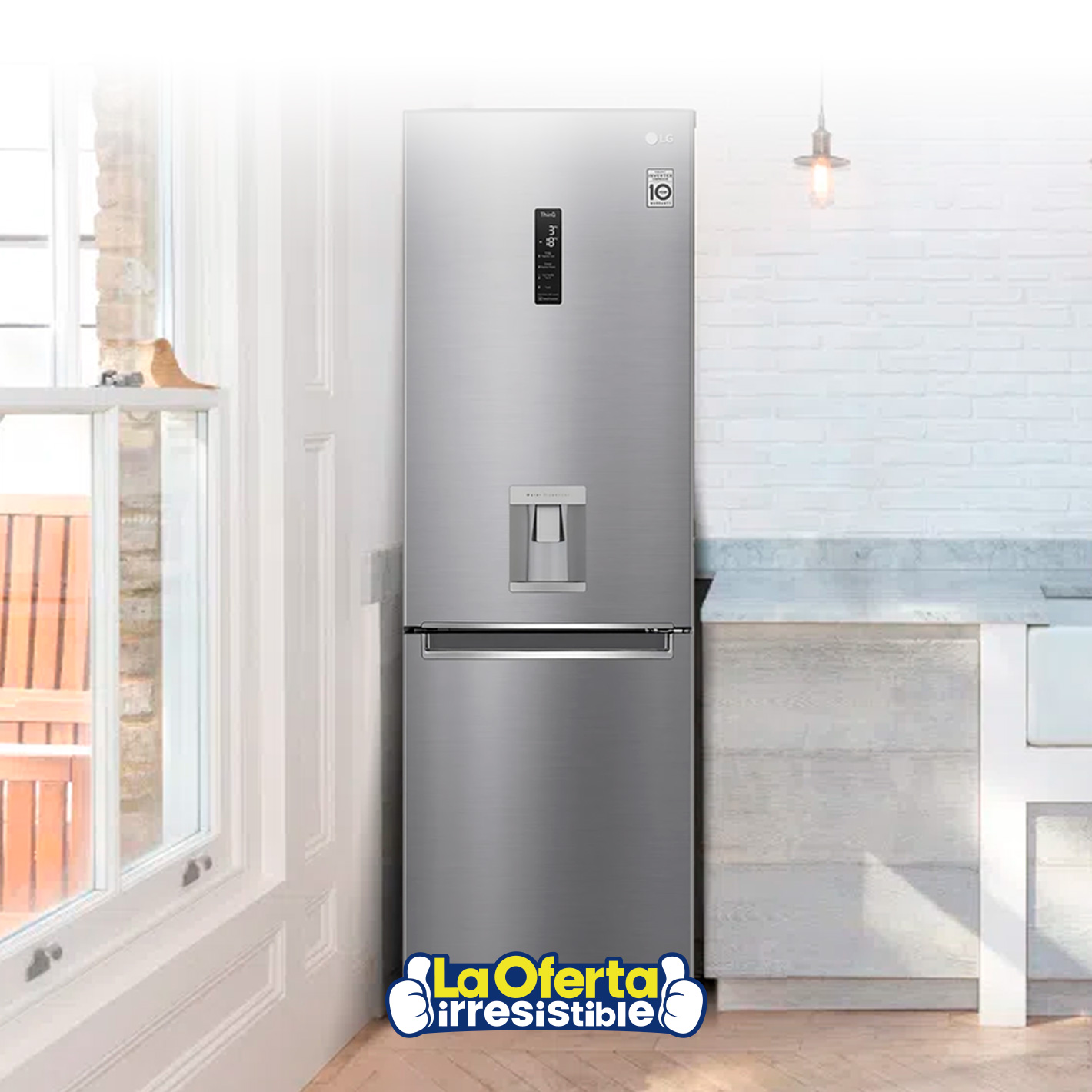 Refrigerador LG Bottom Freezer GB37 340L Smart Inverter DoorCooling+ Multi  Air Flow Eficiencia A, oferta LOi.
