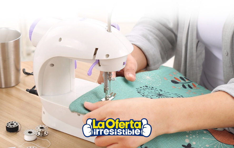 Mini máquina de coser para principiantes, máquina de coser portátil de 48  piezas, máquina de coser pequeña de doble velocidad, máquina de coser para